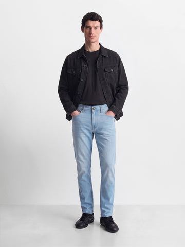 Men's Blue Slim Fit Solid Casual Jeans