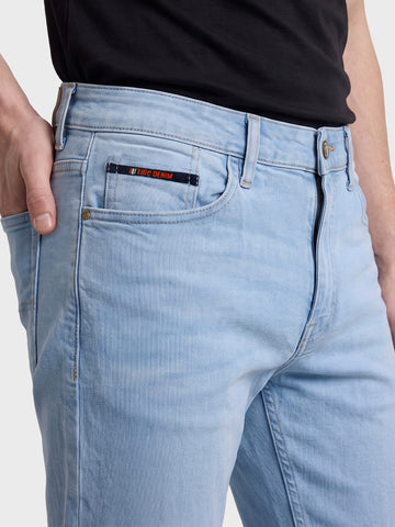 Men's Blue Slim Fit Solid Casual Jeans