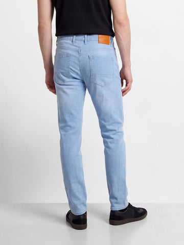 Men's Blue Slim Fit Solid Casual Jeans