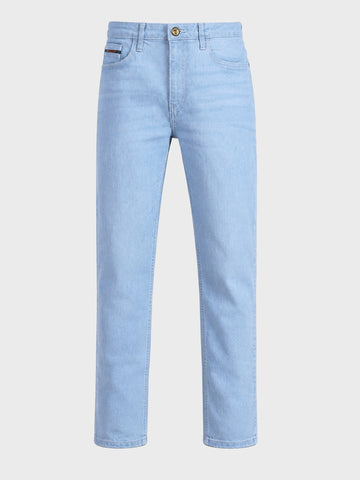 Men's Blue Slim Fit Solid Casual Jeans
