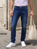 Men's Blue Slim Fit Solid Casual Jeans