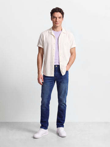 Men's Blue Slim Fit Solid Casual Jeans