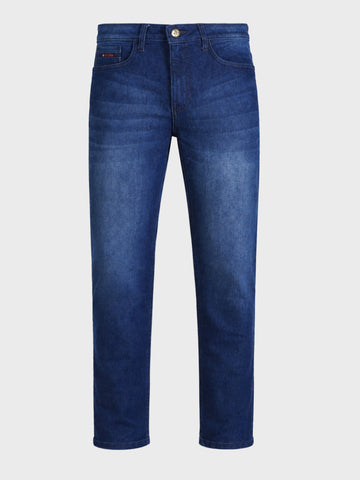 Men's Blue Slim Fit Solid Casual Jeans