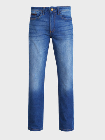 Men's Blue Slim Fit Solid Casual Jeans