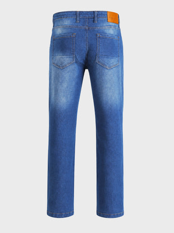 Men's Blue Slim Fit Solid Casual Jeans