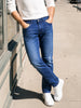 Men's Blue Slim Fit Solid Casual Jeans