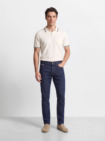 Men's Dark Blue Slim Fit Solid Casual Jeans