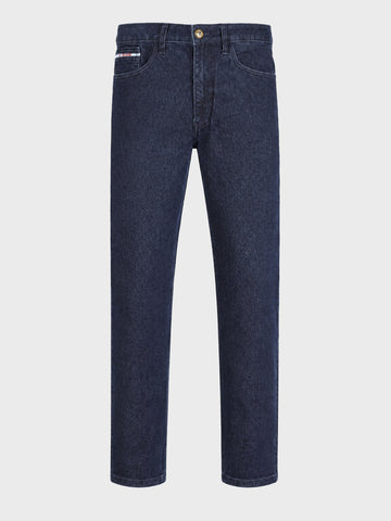 Men's Dark Blue Slim Fit Solid Casual Jeans