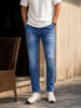 Men's Blue Slim Fit Solid Street Wear Jeans
