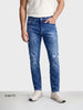 Men's Blue Slim Fit Solid Street Wear Jeans