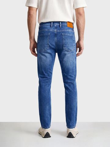 Men's Blue Slim Fit Solid Street Wear Jeans