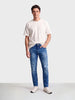 Men's Blue Slim Fit Solid Street Wear Jeans