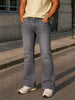 Men's Grey Bootcut Fit Solid Casual Jeans