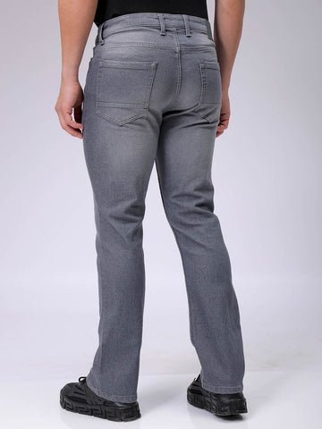 Men's Grey Slim Fit Solid Mid-Rise Stretchable Jeans
