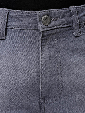 Men's Grey Slim Fit Solid Mid-Rise Stretchable Jeans
