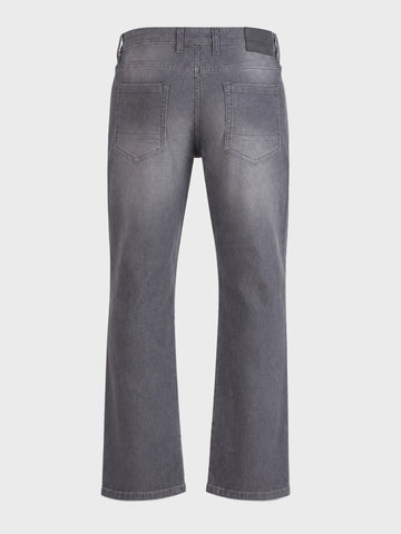 Men's Grey Bootcut Fit Solid Casual Jeans