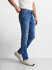 Men's Blue Slim Fit Solid Casual Jeans