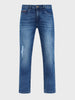 Men's Blue Slim Fit Solid Casual Jeans