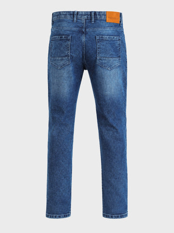 Men's Blue Slim Fit Solid Casual Jeans