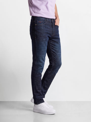 Men's Blue Slim Fit Solid Casual Jeans