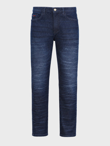 Men's Blue Slim Fit Solid Casual Jeans