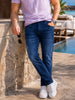 Men's Blue Slim Fit Solid Casual Jeans