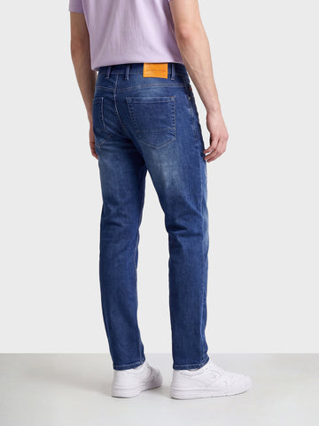 Men's Blue Slim Fit Solid Casual Jeans