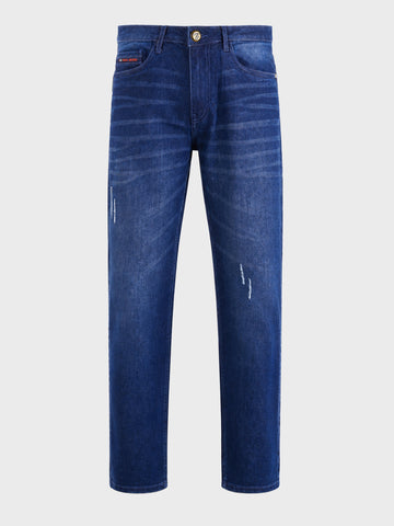 Men's Blue Slim Fit Solid Casual Jeans