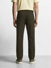 Men's Olive Relaxed Fit Solid Casual Trousers