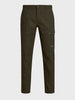 Men's Olive Relaxed Fit Solid Casual Trousers