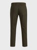 Men's Olive Relaxed Fit Solid Casual Trousers