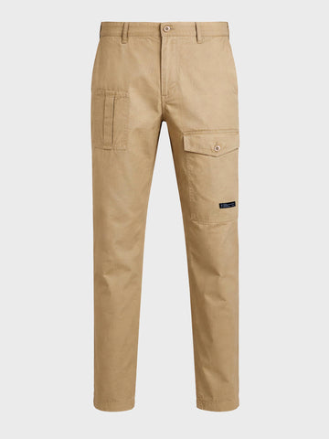 Men's Khaki Relaxed Fit Solid Casual Trousers