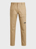 Men's Khaki Relaxed Fit Solid Casual Trousers