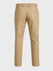 Men's Khaki Relaxed Fit Solid Casual Trousers