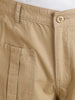 Men's Khaki Relaxed Fit Solid Casual Trousers