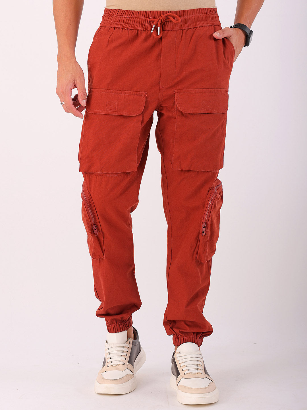 Shop Men's Solid Regular Fit Utility Cargo Online.