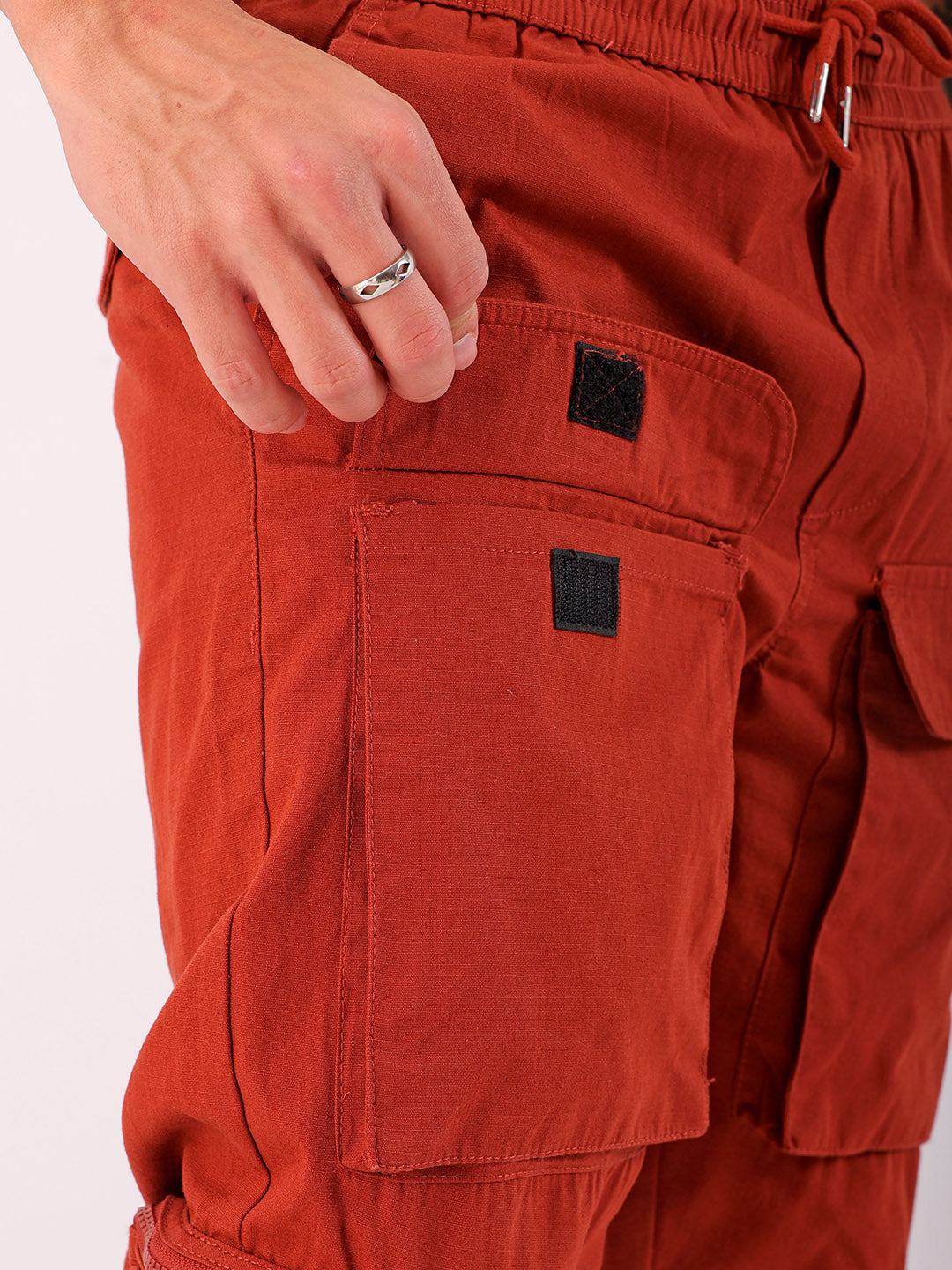 Shop Men's Solid Regular Fit Utility Cargo Online.