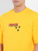 Men's Yellow Boxy Oversized Graphic Back Printed Round Neck T-shirt