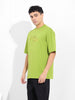 Men's Green Oversized Graphic Back Printed Round Neck T-shirt