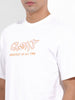 Men's White Boxy Oversized Graphic Back Printed Round Neck T-shirt