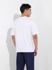 Men's White Boxy Oversized Placement Print Round Neck T-shirt