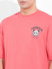 Men's Red Boxy Oversized Graphic Back Printed Round Neck T-shirt