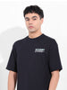 Men's Black Boxy Oversized Graphic Back Printed Round Neck T-shirt