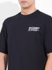 Men's Black Boxy Oversized Graphic Back Printed Round Neck T-shirt