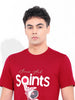 Men's Red Slim Fit Graphic Printed T-Shirt