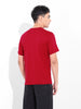 Men's Red Slim Fit Graphic Printed T-Shirt