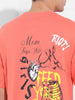 Men's Red Boxy Oversized Graphic Back Printed Round Neck T-shirt