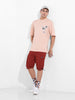 Men's Beige Oversized Graphic Back Printed Round Neck T-shirt