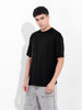 Men's Black Boxy Oversized Graphic Back Printed Round Neck T-shirt