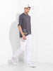 Men's Grey Oversized Graphic Back Printed Round Neck T-shirt